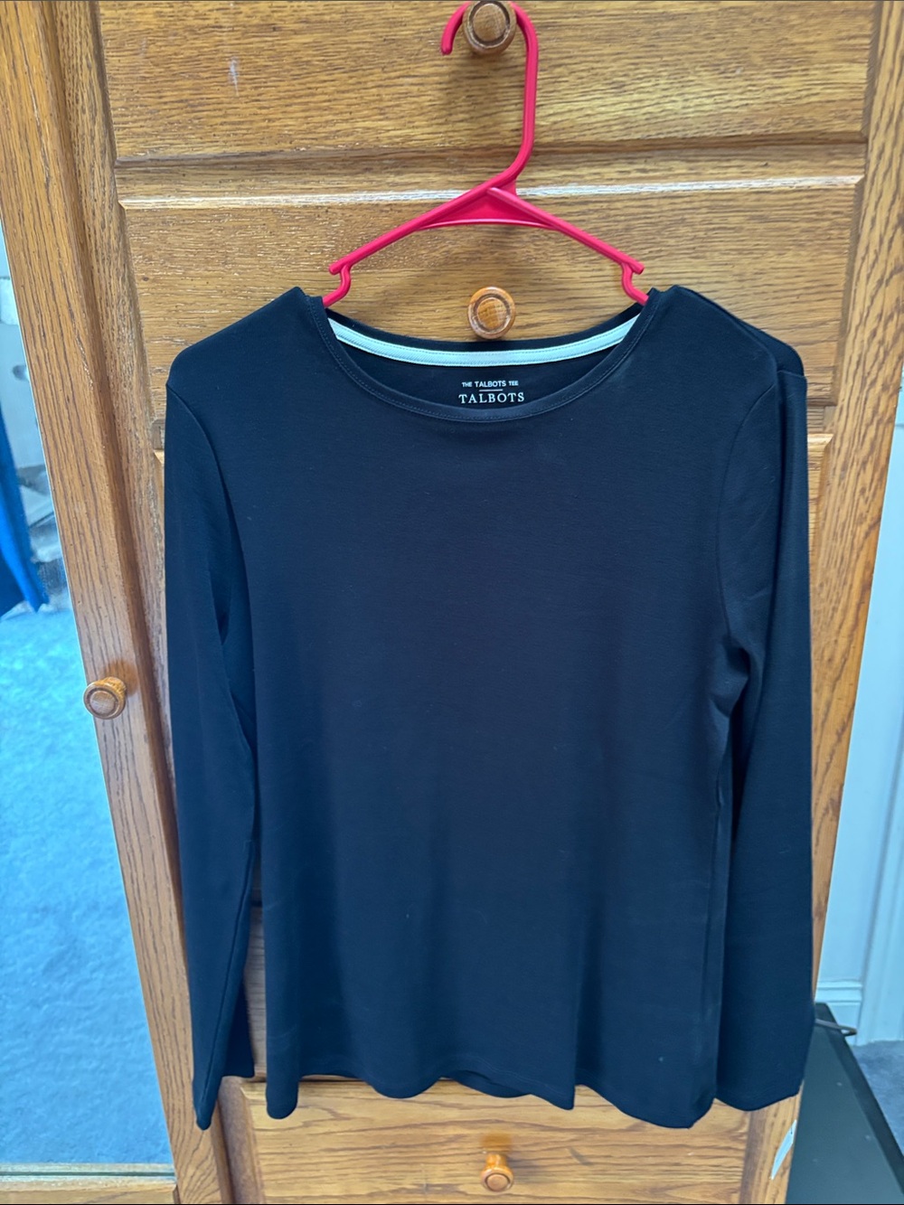Talbots Black Long Sleeve Crewneck Tee